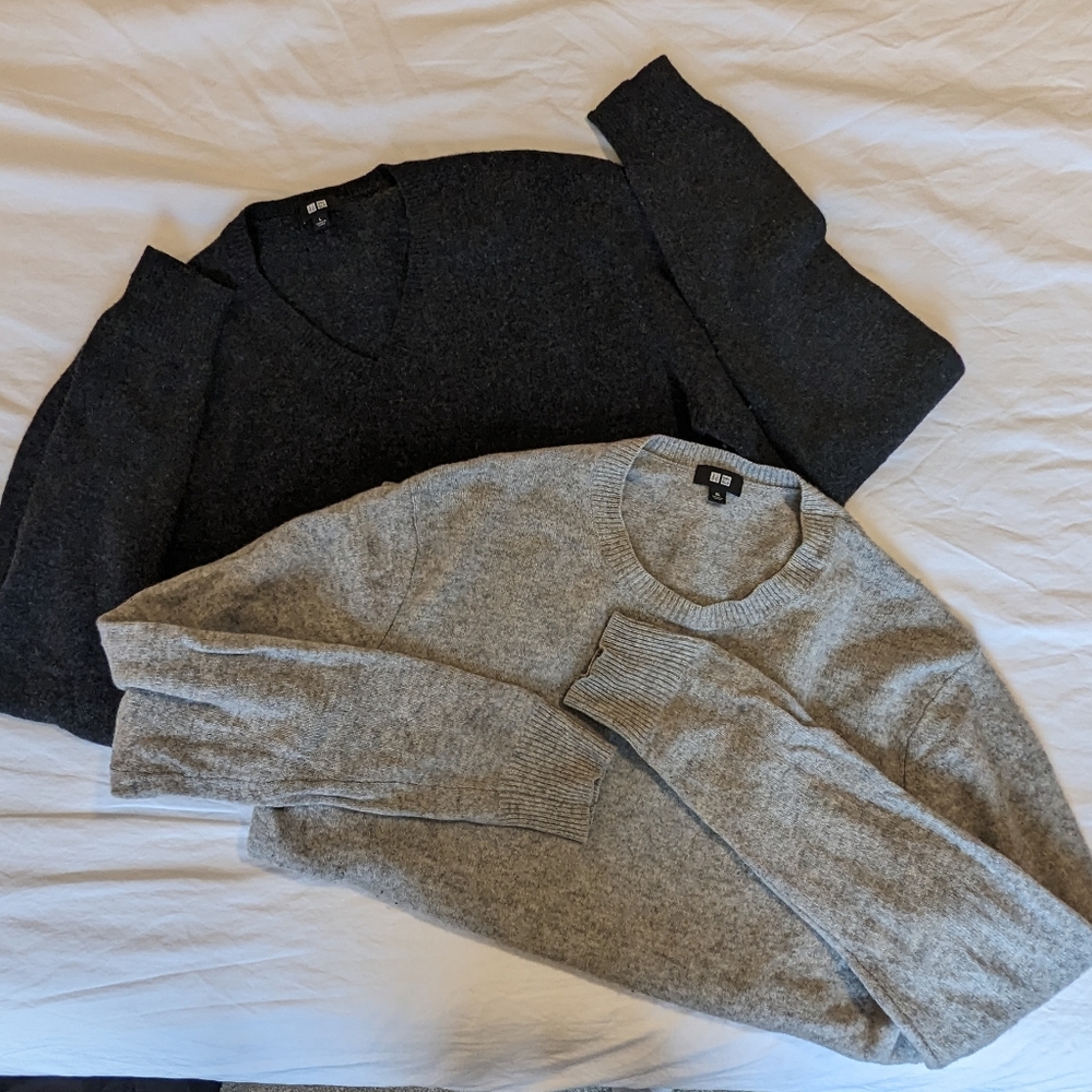 Bundle of 2 Uniqlo 100% Wool Sweaters